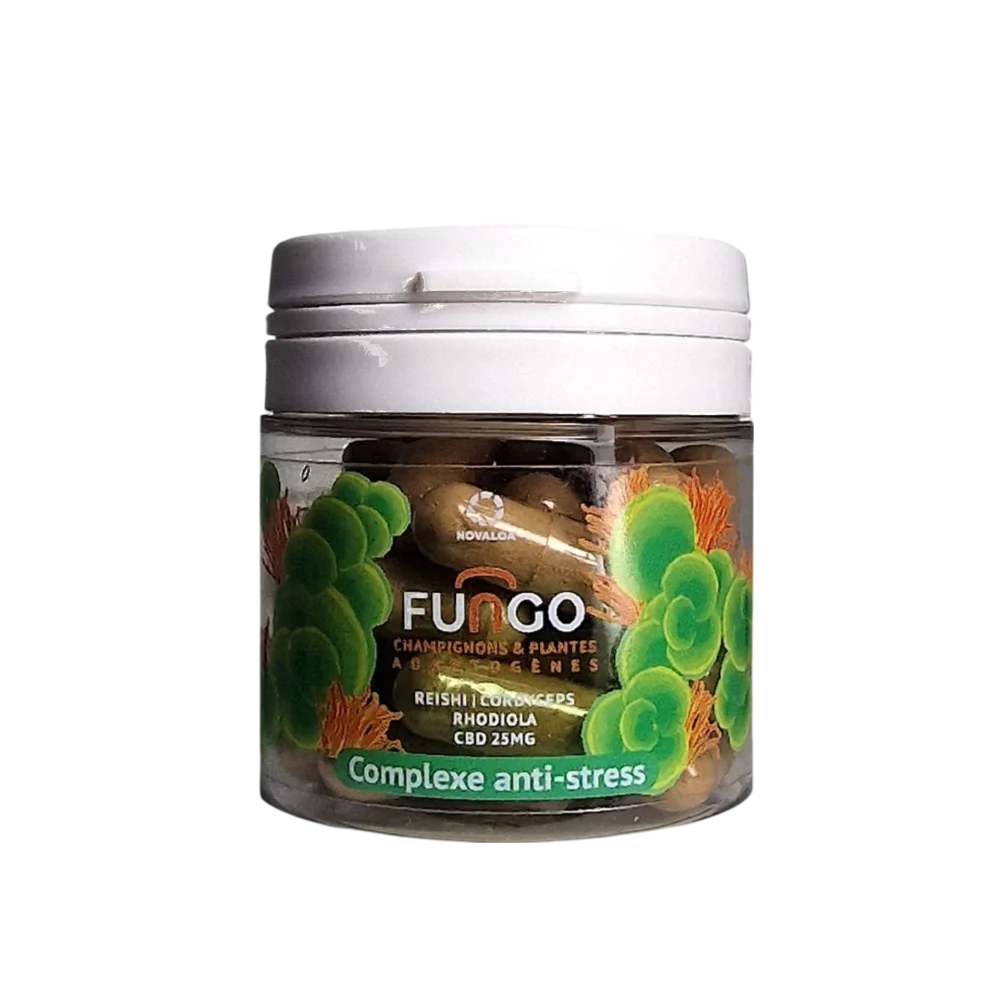 Gélule CBD & champignons anti-stress FUNGO, NOVALOA