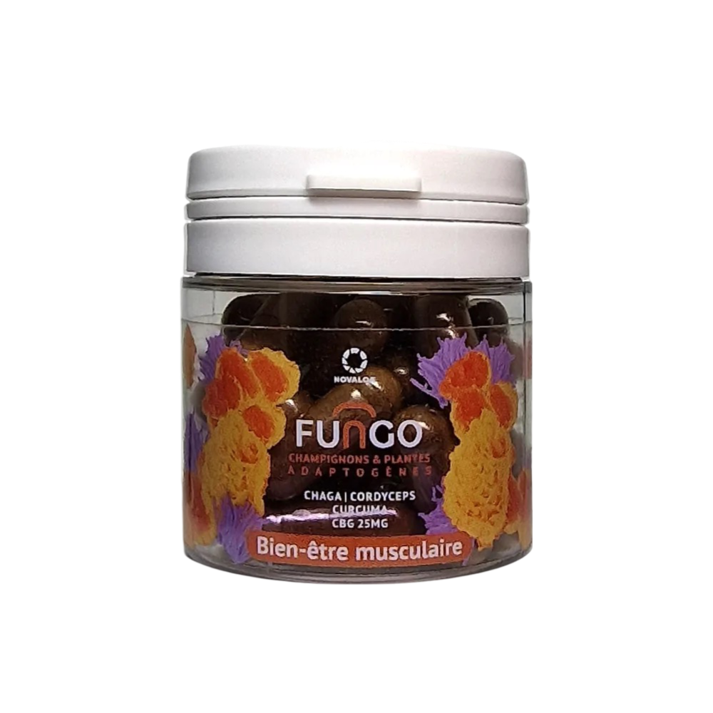 Gélule CBG & champignons bien-être musculaire FUNGO, NOVALOA